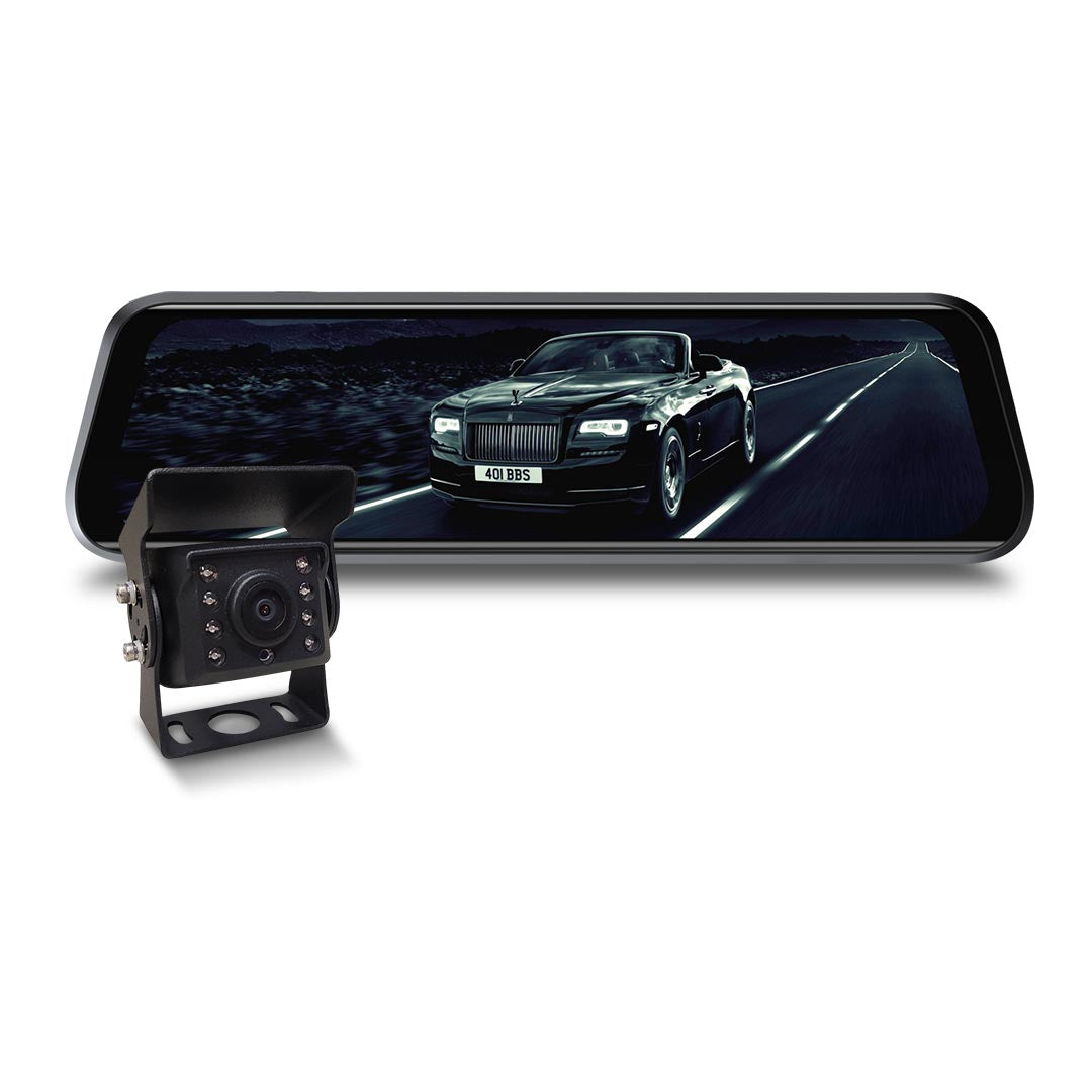 MONGOOSE MCM96P 9.6" Full HD Clip-On Mirror Monitor and Mini Camera Kit - Complete Vision System