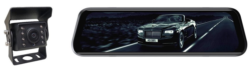 MONGOOSE MCM96P 9.6" Full HD Clip-On Mirror Monitor and Mini Camera Kit - Complete Vision System