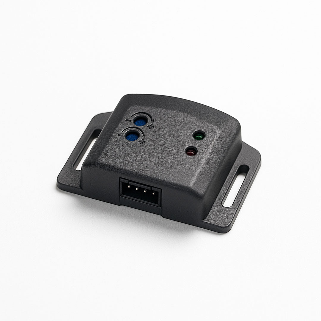 Mongoose MES60 two-stage impact sensor for M60 car alarm systems with white background