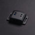 Black electronic device with ports on a dark gray background
