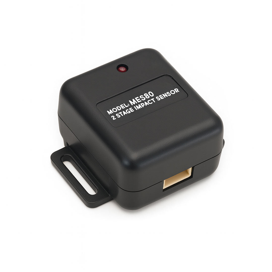Mongoose MES80 impact sensor with dual-stage detection for car alarms with white background