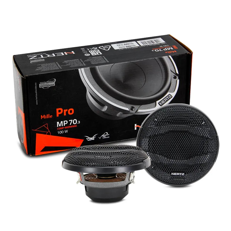 Hertz MP 70.3 Mille Series PRO 3" 100W Component Mid-Range Speaker - Pair