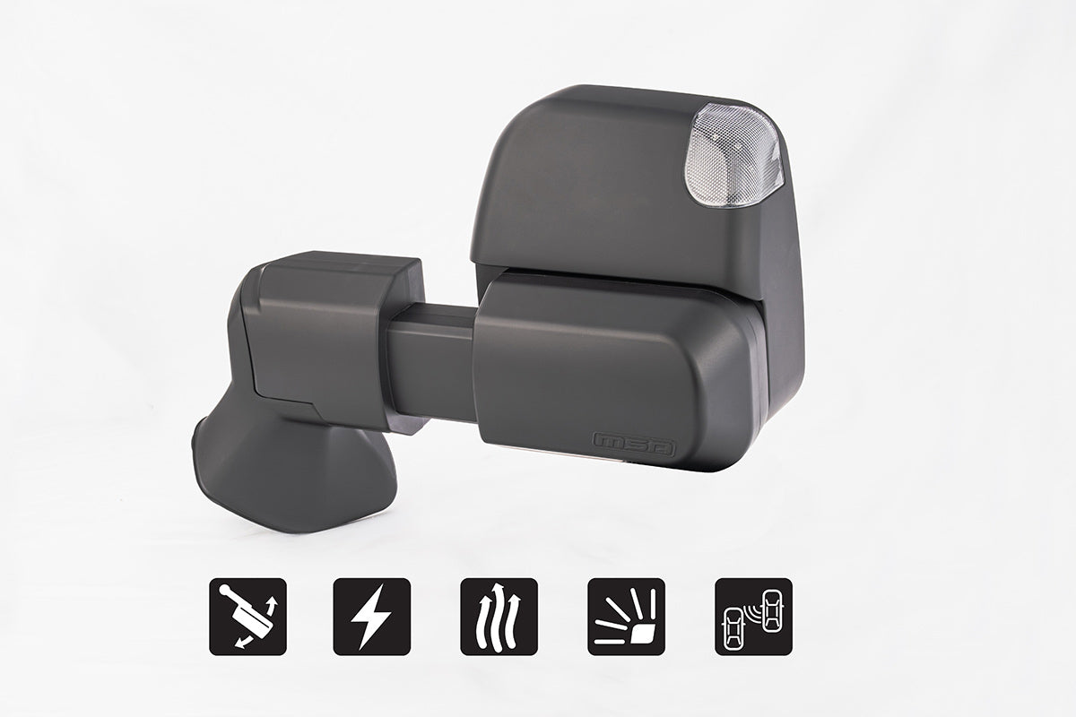 MSA 4x4 TM2252 Landcruiser 300 Series MSA Power Fold™ Towing Mirrors (07/2021-Current) GXL Model Only - Black