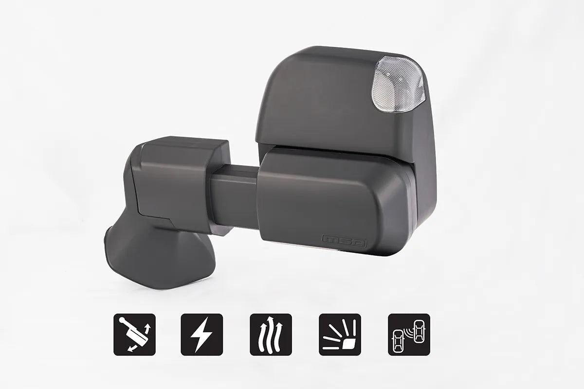 MSA 4x4 TM2252 Landcruiser 300 Series MSA Power Fold™ Towing Mirrors (07/2021-Current) GXL Model Only - Black