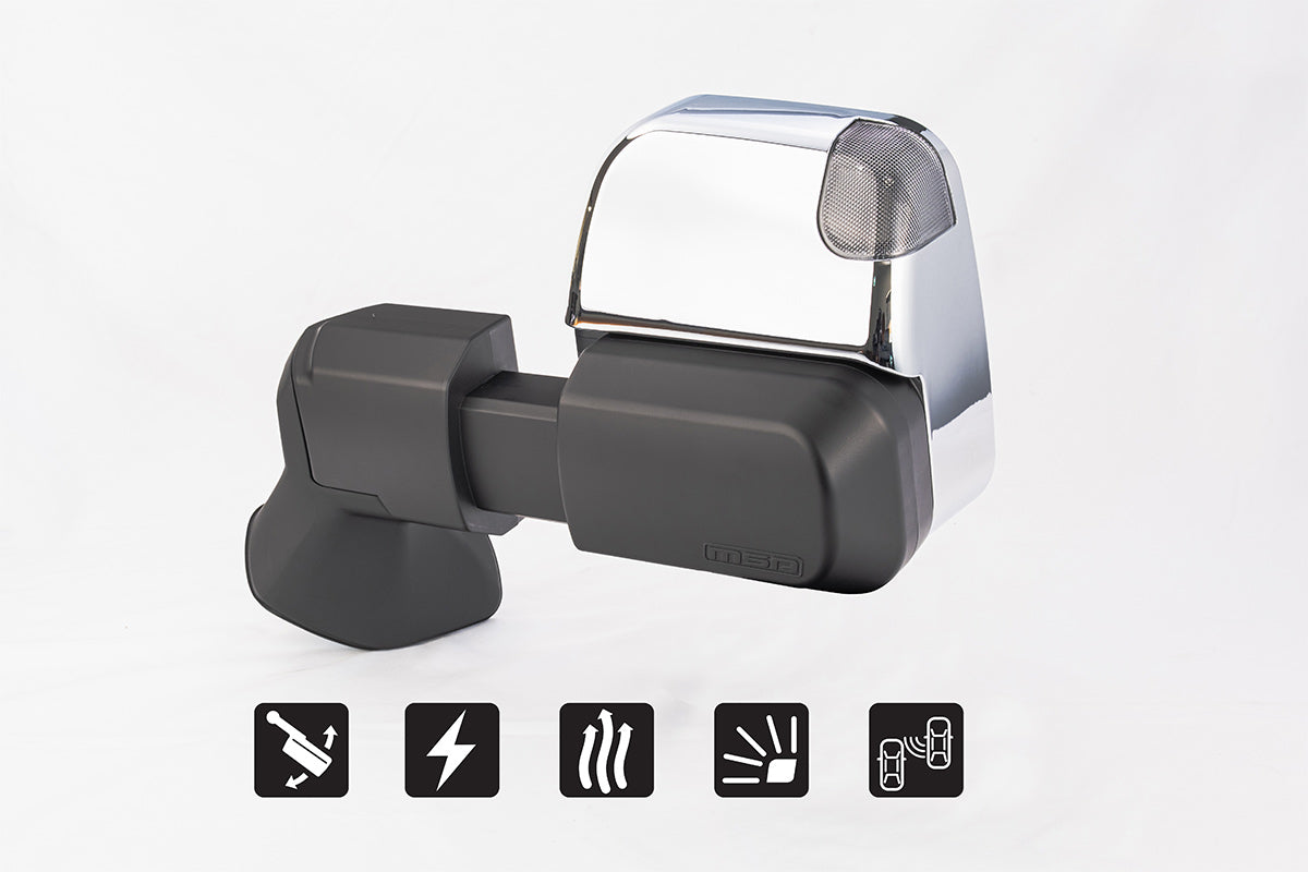 MSA 4x4 TM2253 Landcruiser 300 Series MSA Power Fold™ Towing Mirrors (07/2021-Current) GXL Model Only - Chrome