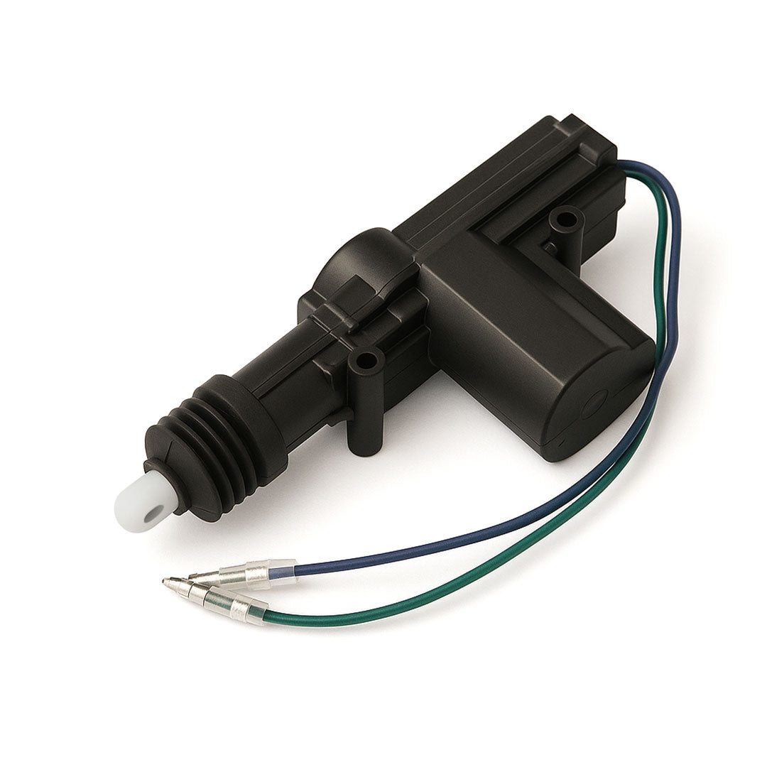 Black mechanical component with wiring on a white background