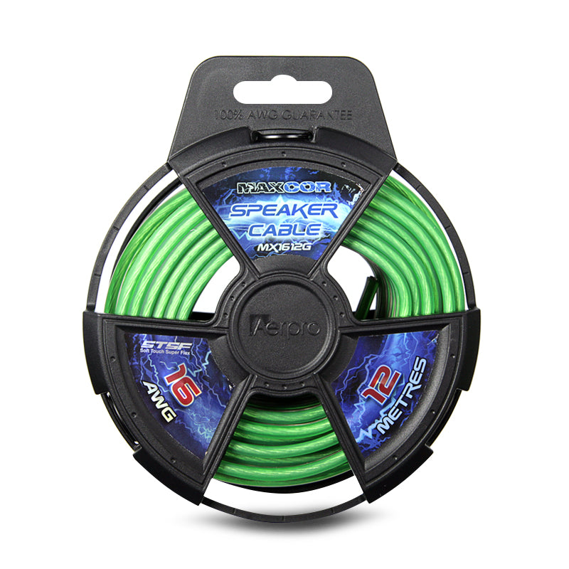 Aerpro MX1612G MAXCOR 12M 16AWG Speaker Cable - Green