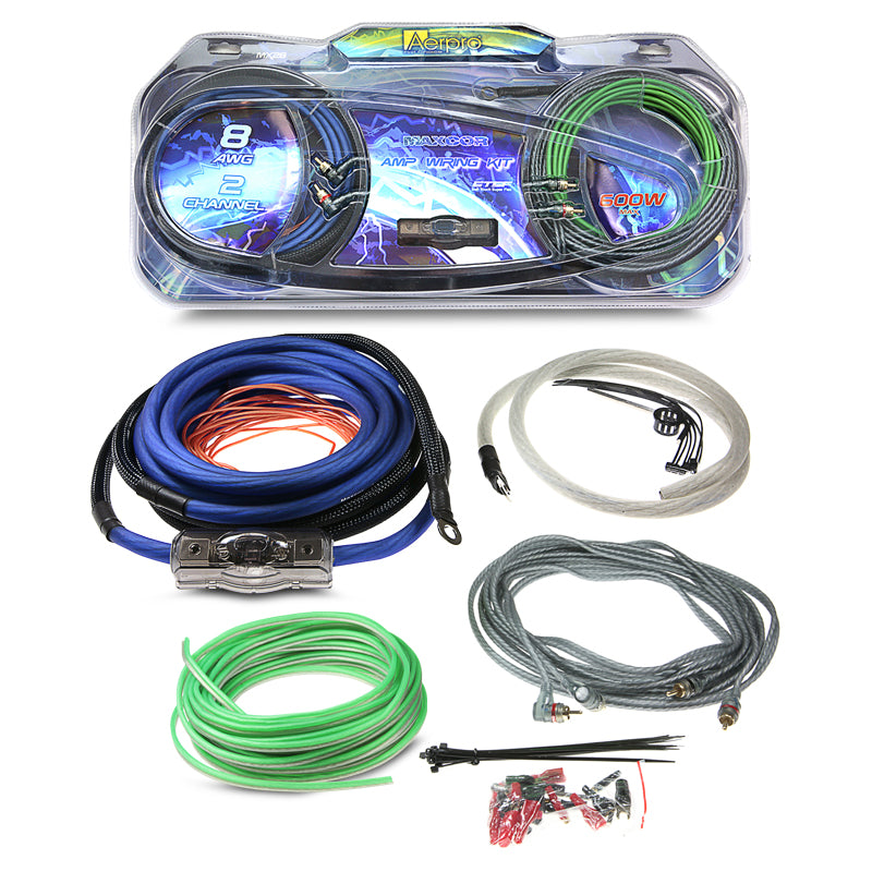 Aerpro MX28 MAXCOR 8AWG 2-Channel Amp Install Kit