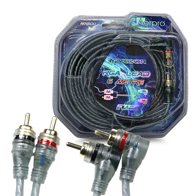 Aerpro MX600 6m 2 Male to 2 Male RCA Lead R/A