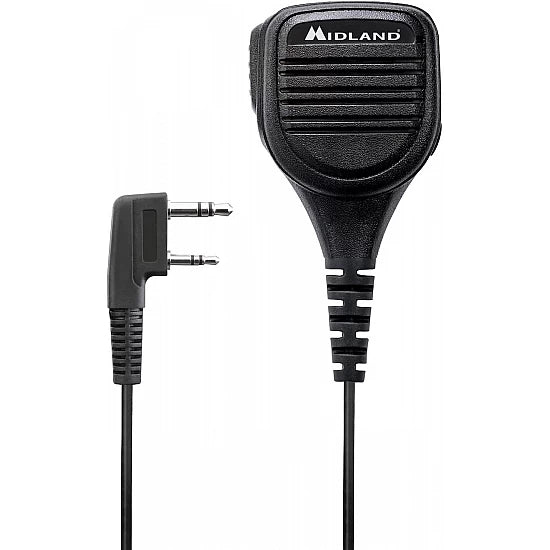 Midland MA-25LK waterproof speaker microphone with 2-pin Kenwood connector and rotating clip for PRO5X radio