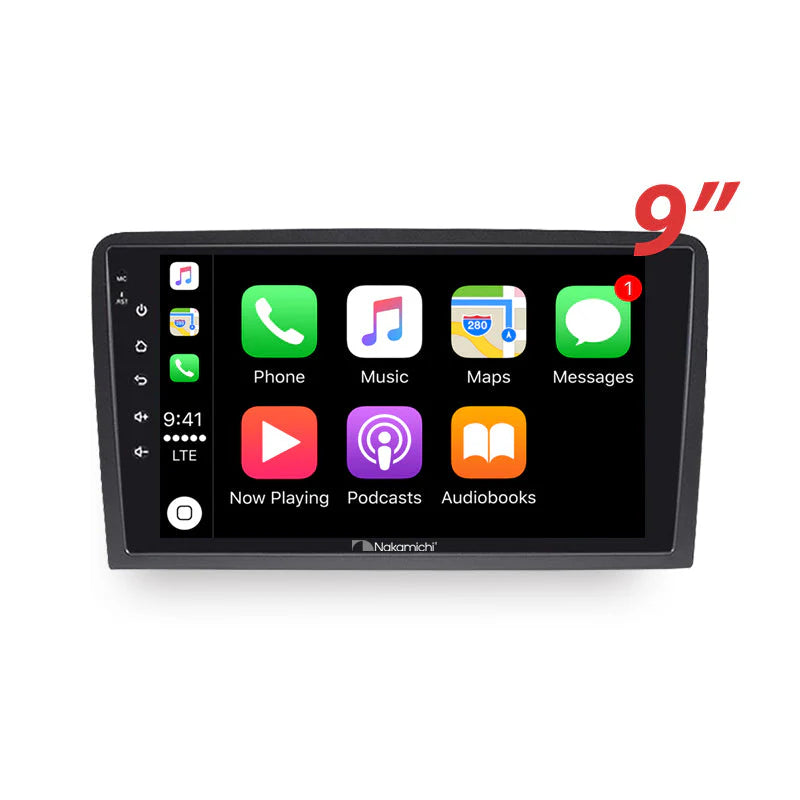 Nakamichi NA9AUDIA320032012 Android NA9 Wireless Apple CarPlay Android Auto Sat Nav Compatible with Audi A3 2003-2012