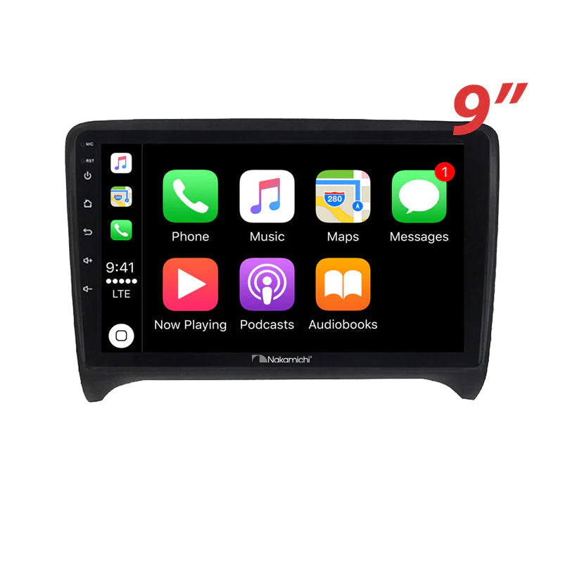 Nakamichi NA9AUDITT20072014 Android NA9 Wireless Apple CarPlay Android Auto Sat Nav Compatible with Audi TT 2007-2014