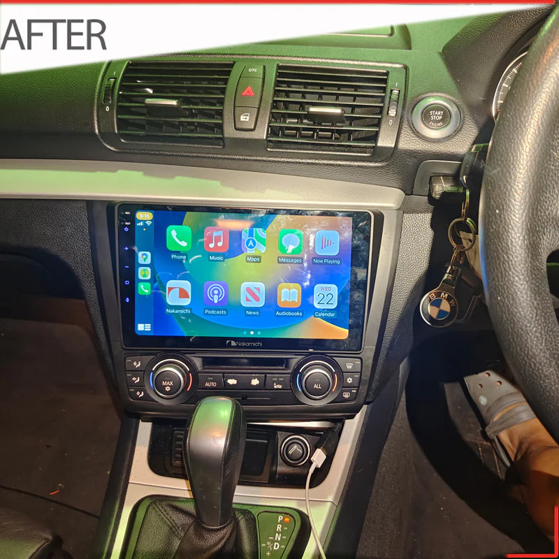 Nakamichi NA9BMW1S20042011AUTO Android NA9 Wireless Apple CarPlay Android Auto Sat Nav Compatible with BMW 1 Series 2004-2011 Auto A/C