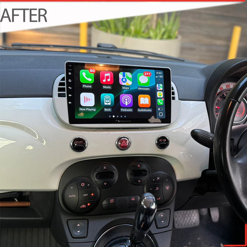 Nakamichi NA9FIAT50020082014 Android NA9 Wireless Apple CarPlay Android Auto Sat Nav Compatible with Fiat 500 2008-2014