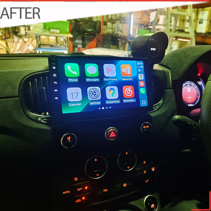 Nakamichi NA9FIAT50020152021 Android NA9 Wireless Apple CarPlay Android Auto Sat Nav Compatible with Fiat 500 2015-2021 Abarth 595 2017-2021