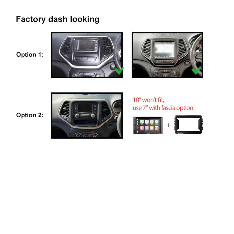 Nakamichi NAXJEEPCHEROKEE2015ON Android Wireless Apple CarPlay Android Auto Sat Nav Solution Compatible with Jeep Cherokee 2015+