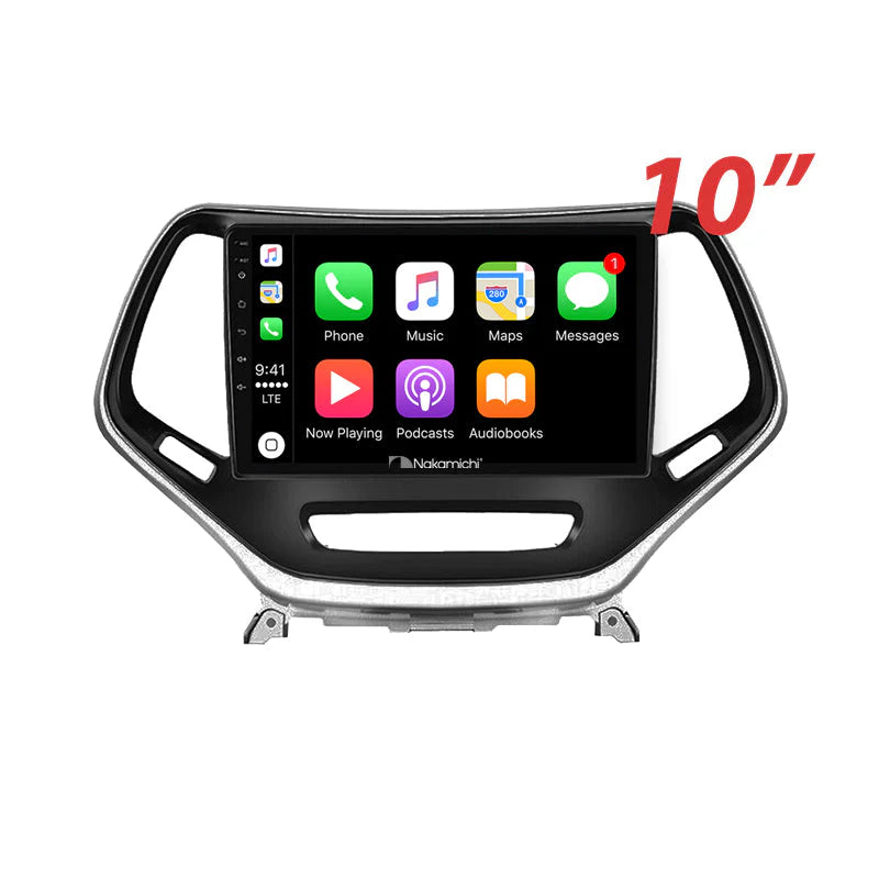 Nakamichi NAXJEEPCHEROKEE2015ON Android Wireless Apple CarPlay Android Auto Sat Nav Solution Compatible with Jeep Cherokee 2015+