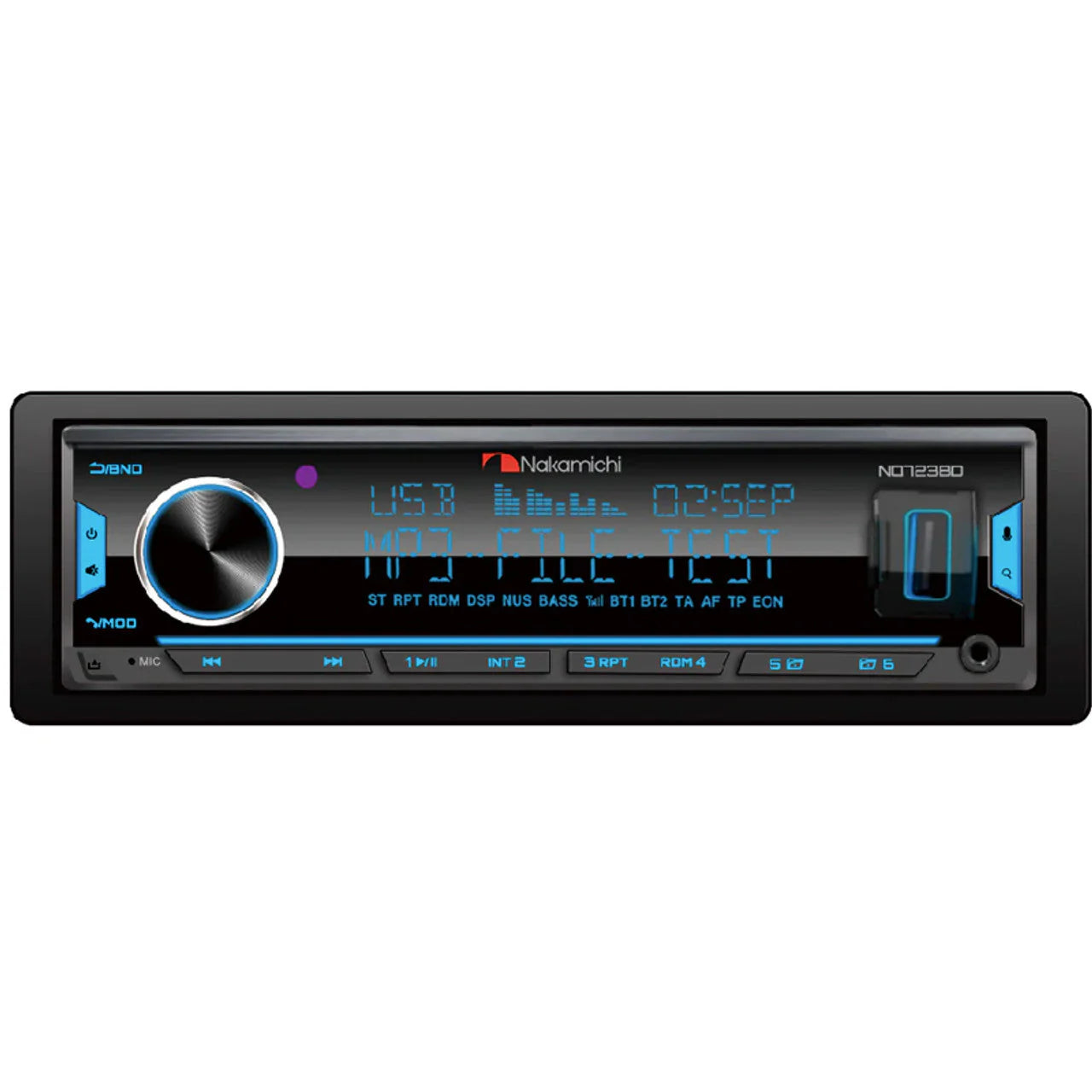 Nakamichi NQ723BD Single DIN Car Receiver with Bluetooth 5.0 and USB