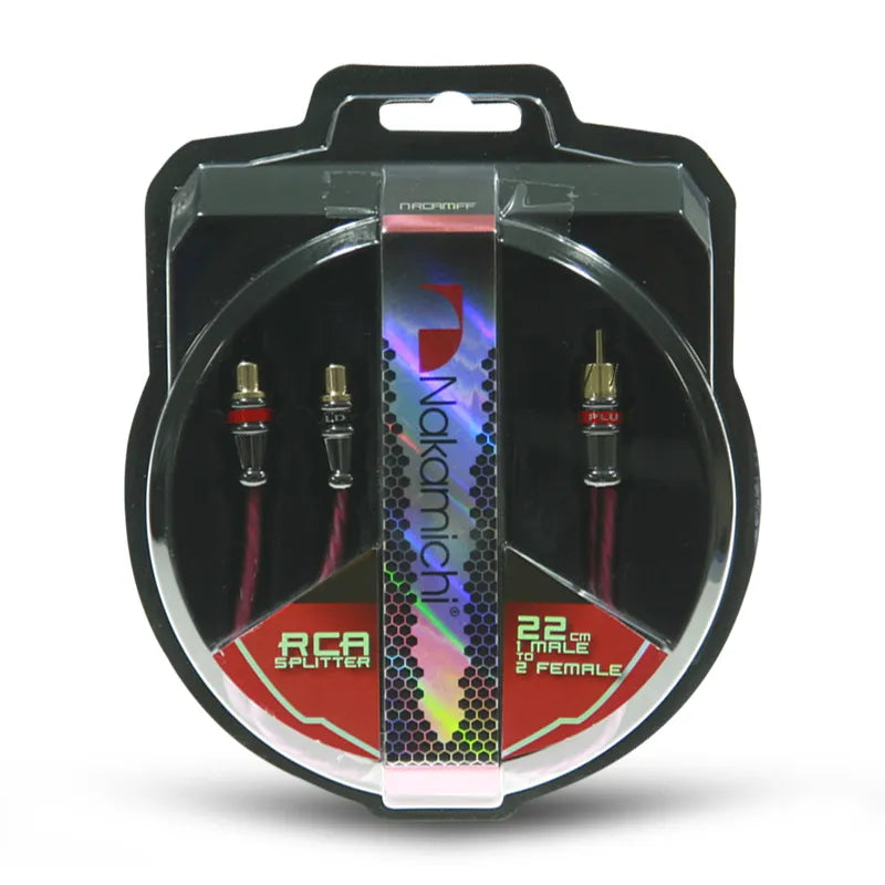 Nakamichi NRCAMFF RCA Y Splitter Male To 2x Female Audio Cable - 22cm