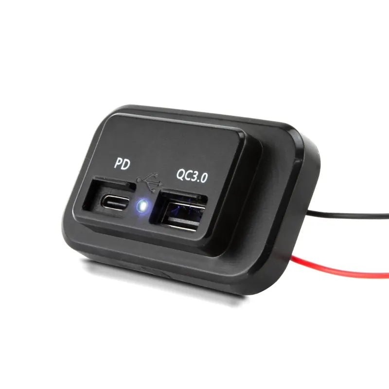 DNA Audio PA014 Surface Mount PD USB-C &amp; QC3.0 USB Charger 12/24V - Professional Multi-Vehicle Charging Solution