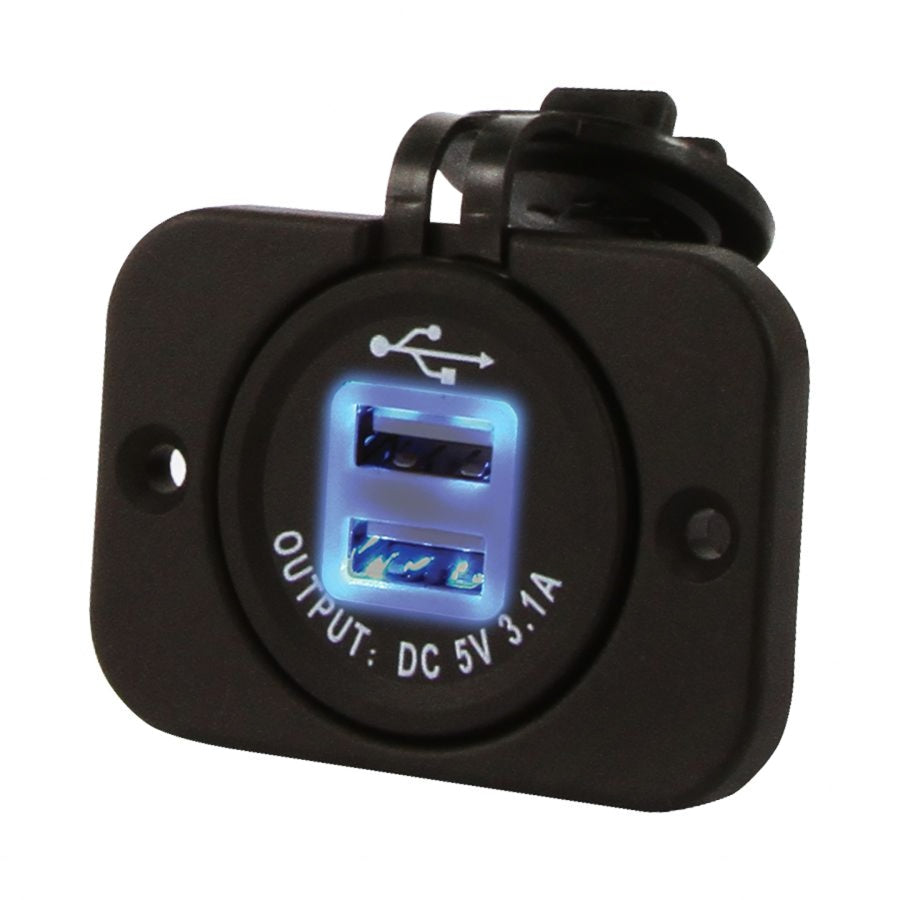DNA PA101 12V 20A Heavy-Duty Dual USB Flush Mount Socket