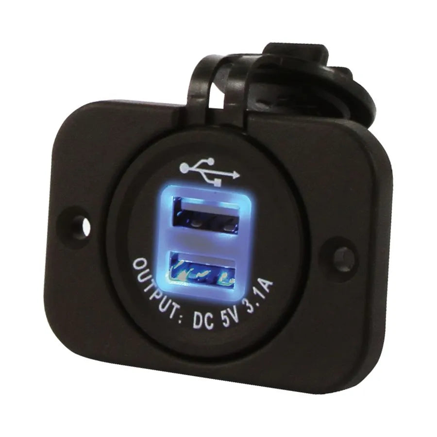 DNA PA101 12V 20A Heavy-Duty Dual USB Flush Mount Socket