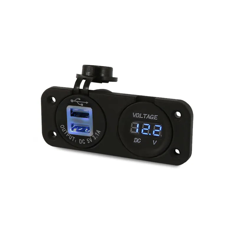 DNA PA203 Heavy Duty Twin Dual USB Socket & Volt Meter