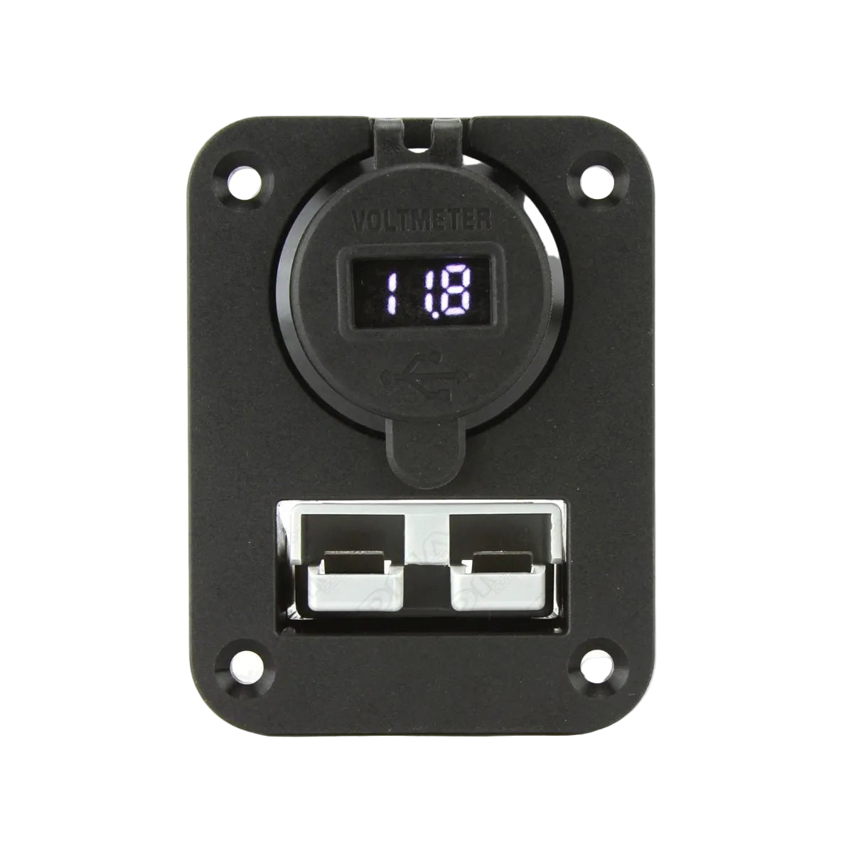 DNA PA503 Panel Mount 50 Amp Anderson Plug & Dual QC USB Sockets & Volt Meter