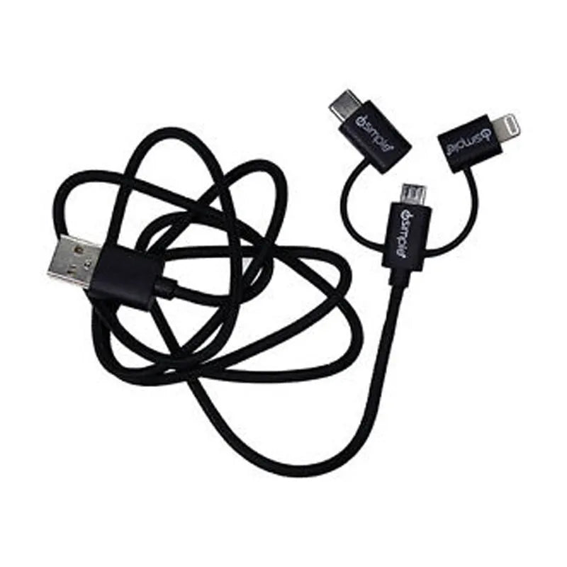 iSimple PACIS9406BK Black uLinx 3-in-1 Charging Sync Cable