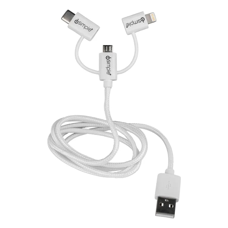 iSimple PACIS9406WH White uLinx 3-in-1 Charging Sync Cable