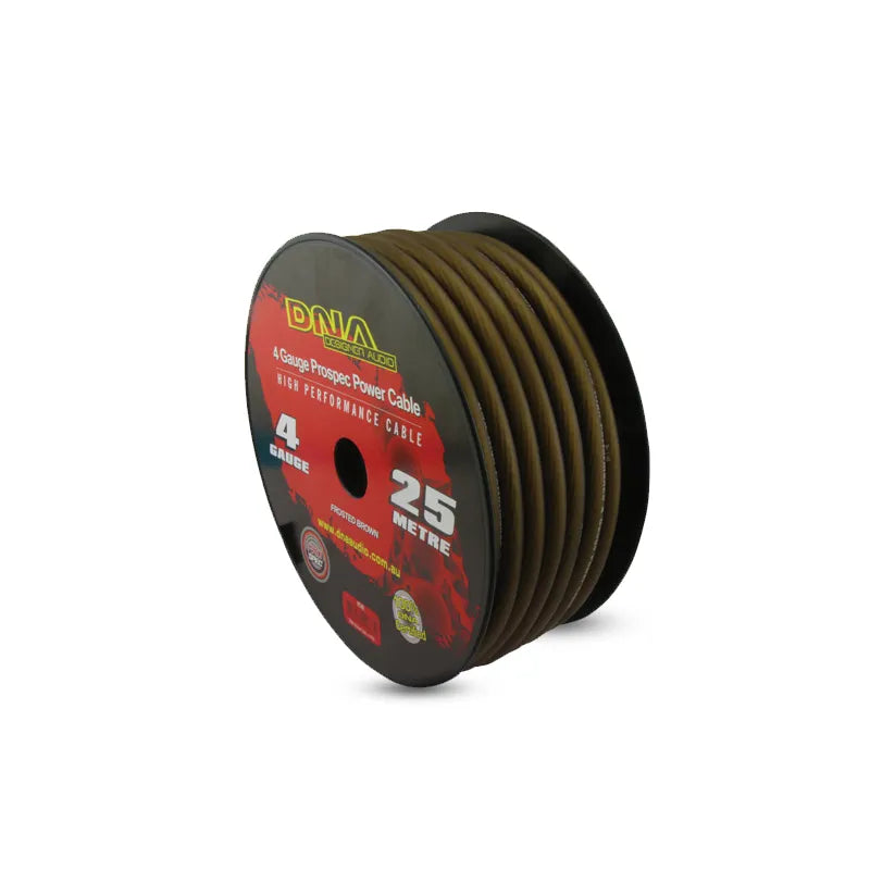 DNA PC4B 4 Gauge Power Cable Frosted Brown - 25 Metres