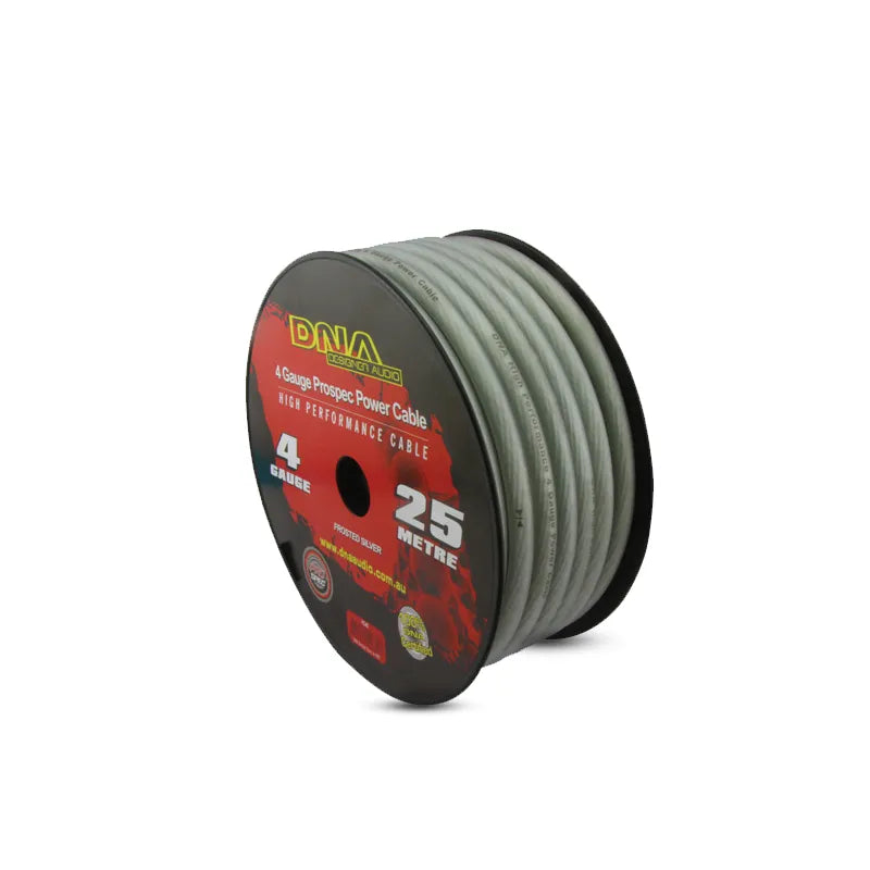 DNA PC4S 4 Gauge Power Cable Frosted Silver - 25 Metres
