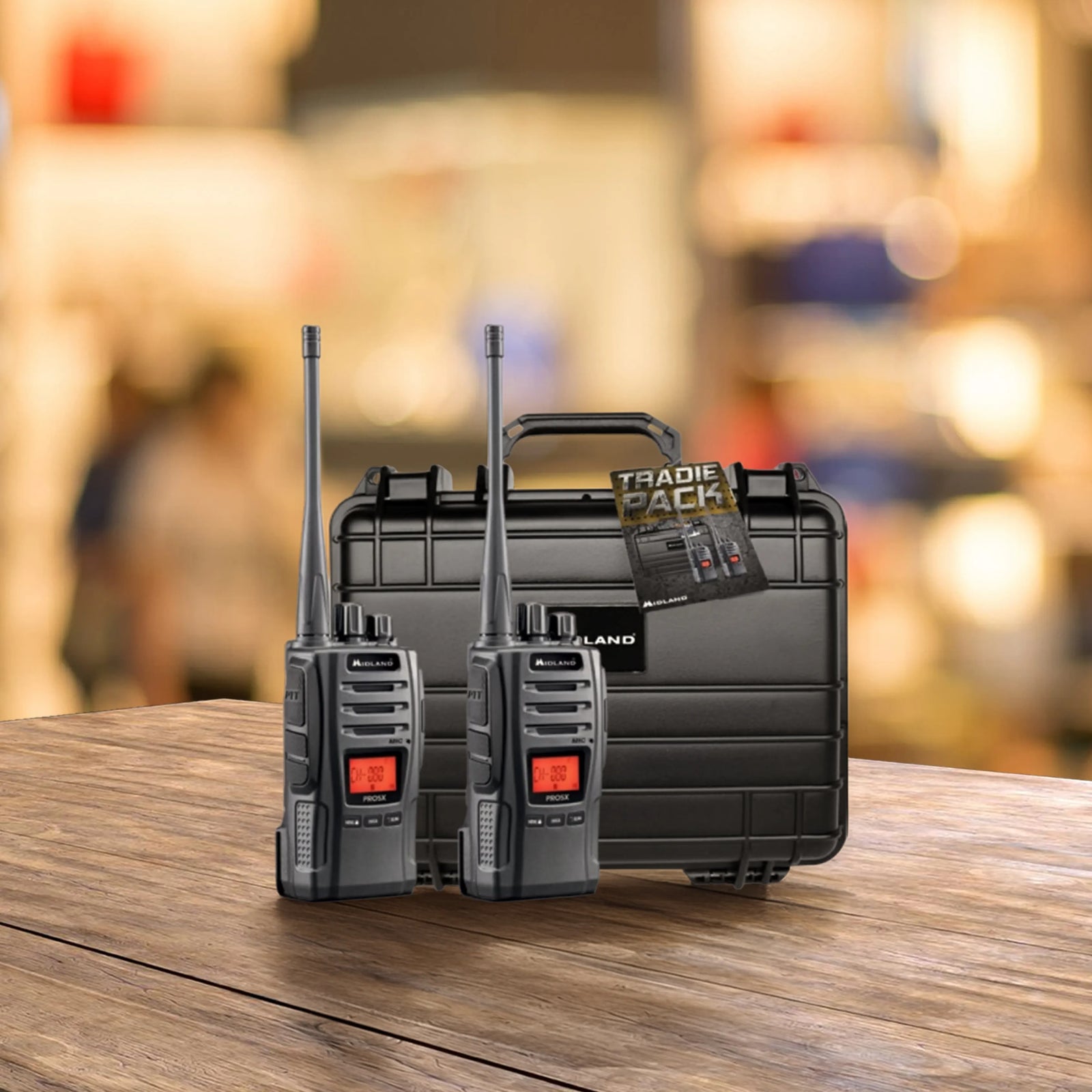 Midland PRO5X-2TP - 5W Tradies Pack Twin UHF CB/LMR Handheld Radio Bundle