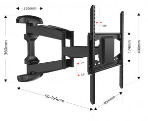 LOCTEK PSW955M 45KG Full Motion TV Wall Mount - 37" to 60"
