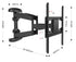 LOCTEK PSW955M 45KG Full Motion TV Wall Mount - 37" to 60"