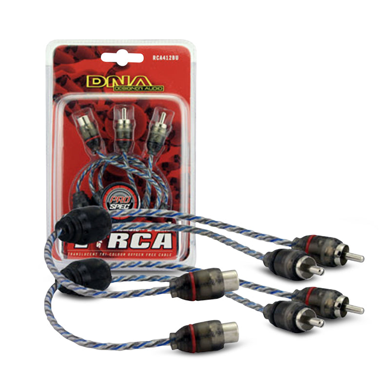 DNA RCA412BU 1 Female RCA To 2 Male RCA Y Split Pro Spec Cable - Blue