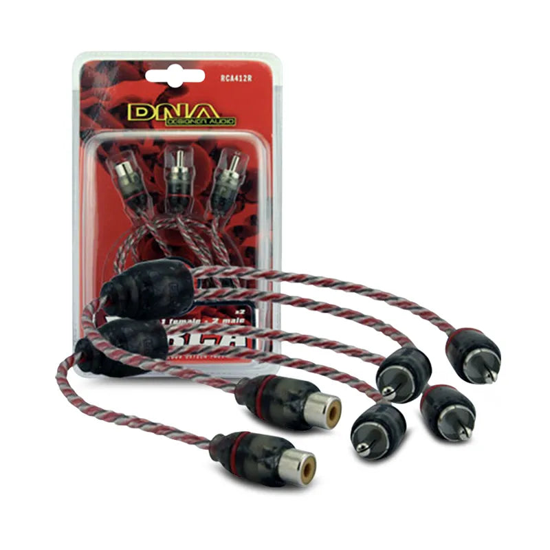 DNA RCA412R 1 Female RCA to 2 Male RCA Y Split Pro Spec Cable - Red