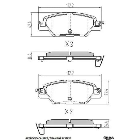 RDA Brakes RDB2422 GP Max Mazda Rear Pads