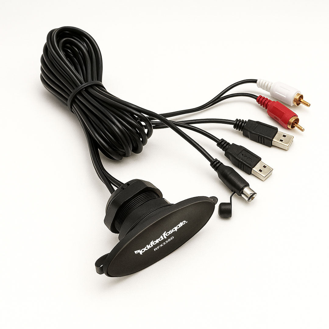 Rockford Fosgate RFX33SD Marine Media Input Panel with USB SD & iPod Inputs