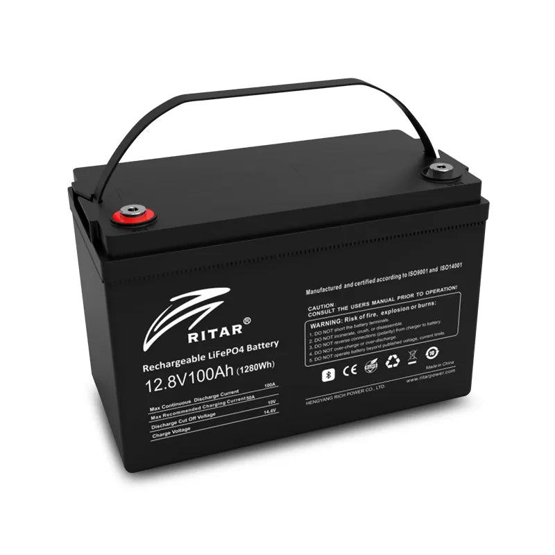 Ritar R-LFP12.8V100AH 1280Wh Rechargeable Lithium Iron Phosphate Battery