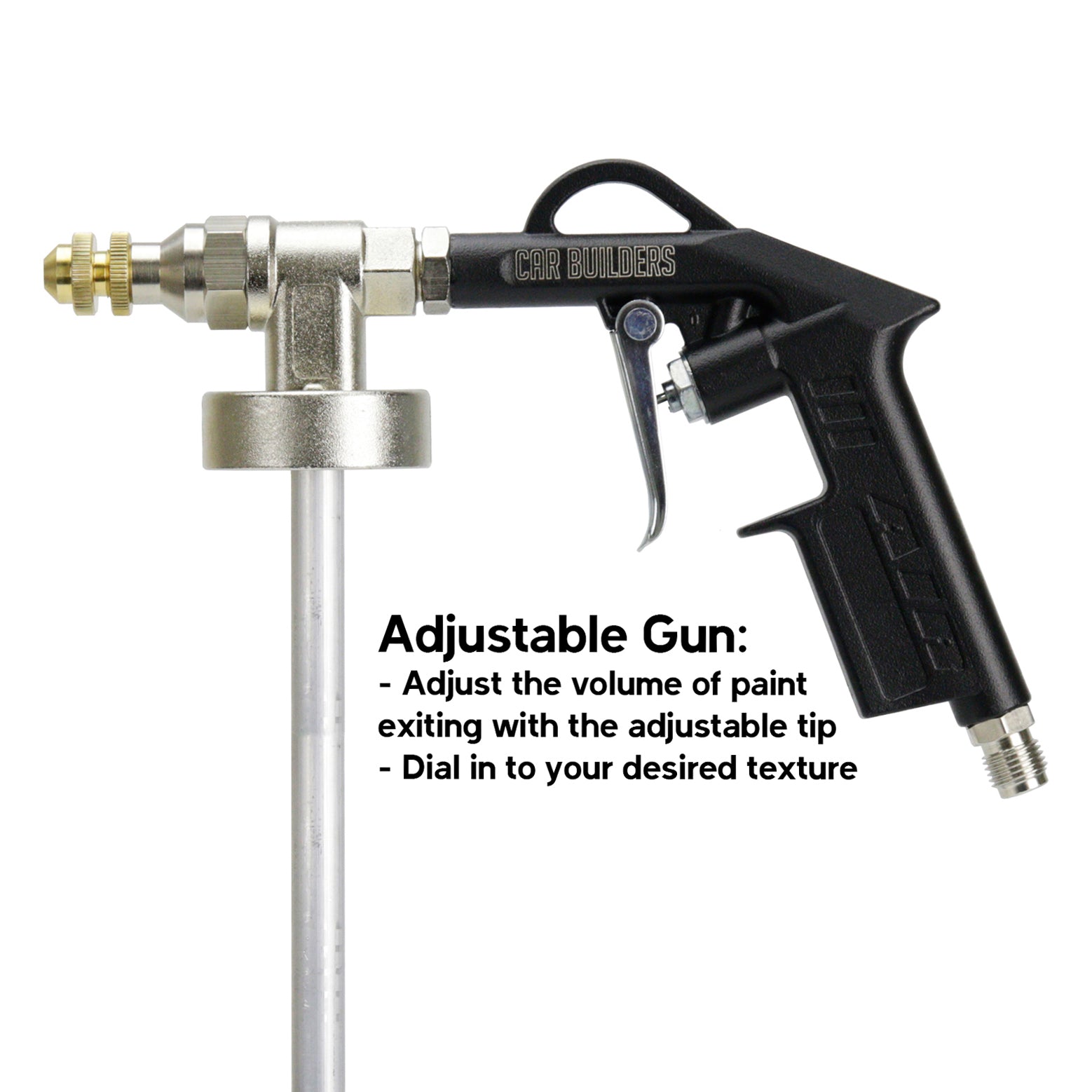 Adjustable texture gun for Raptor with adjustable tip