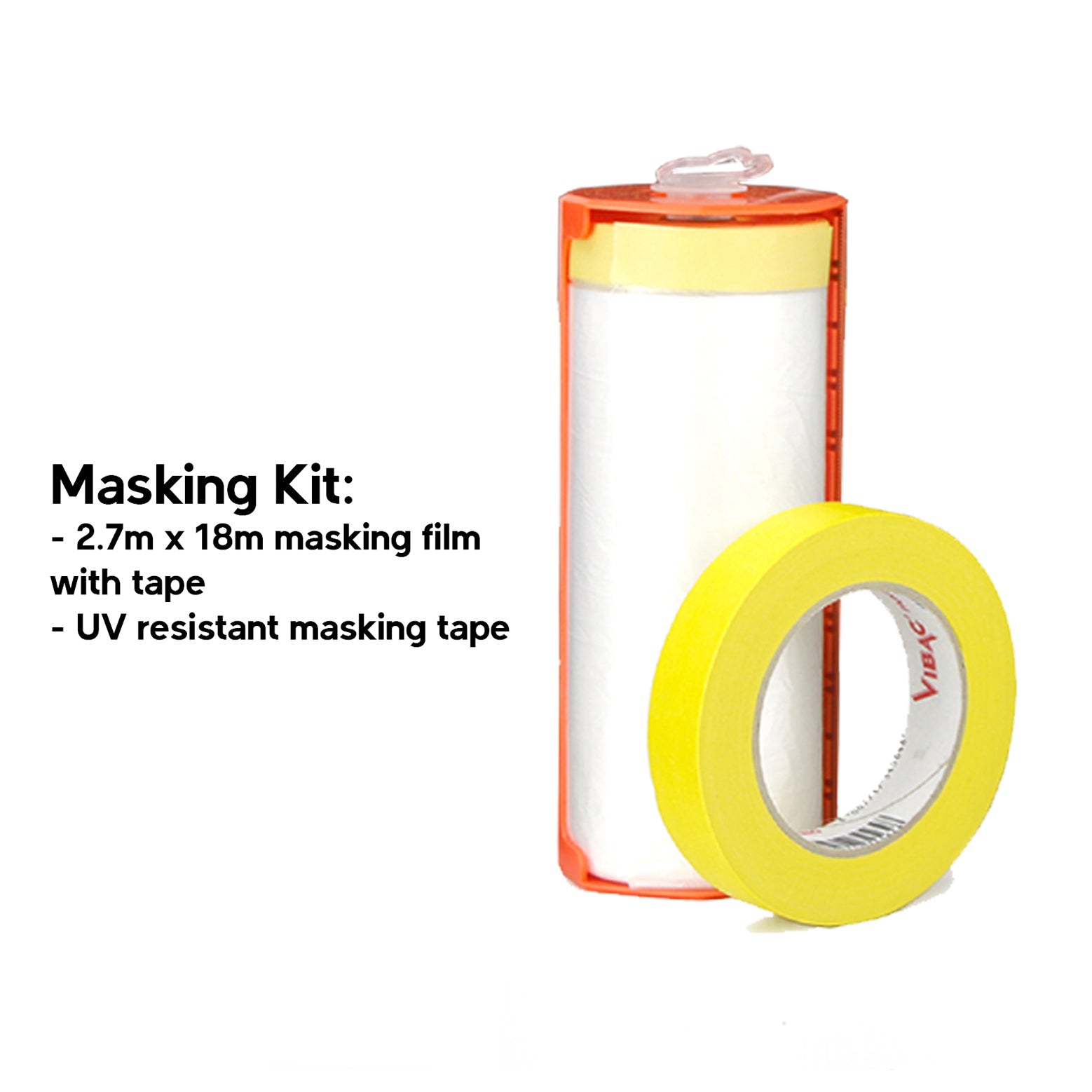 Masking kit with masking film and UV resistant masking tape