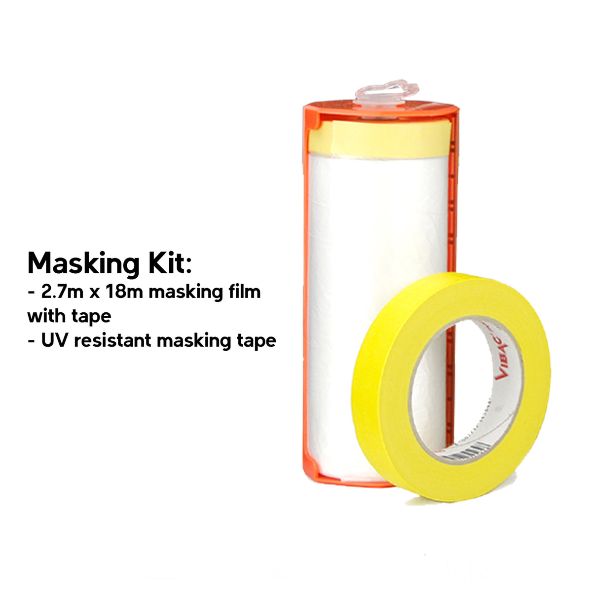 Masking kit with masking film and UV resistant masking tape