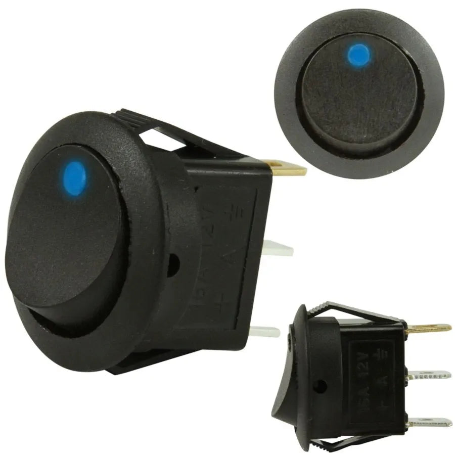 DNA RS16BU 12 Volt Off/On Rocker Switch - Blue LED