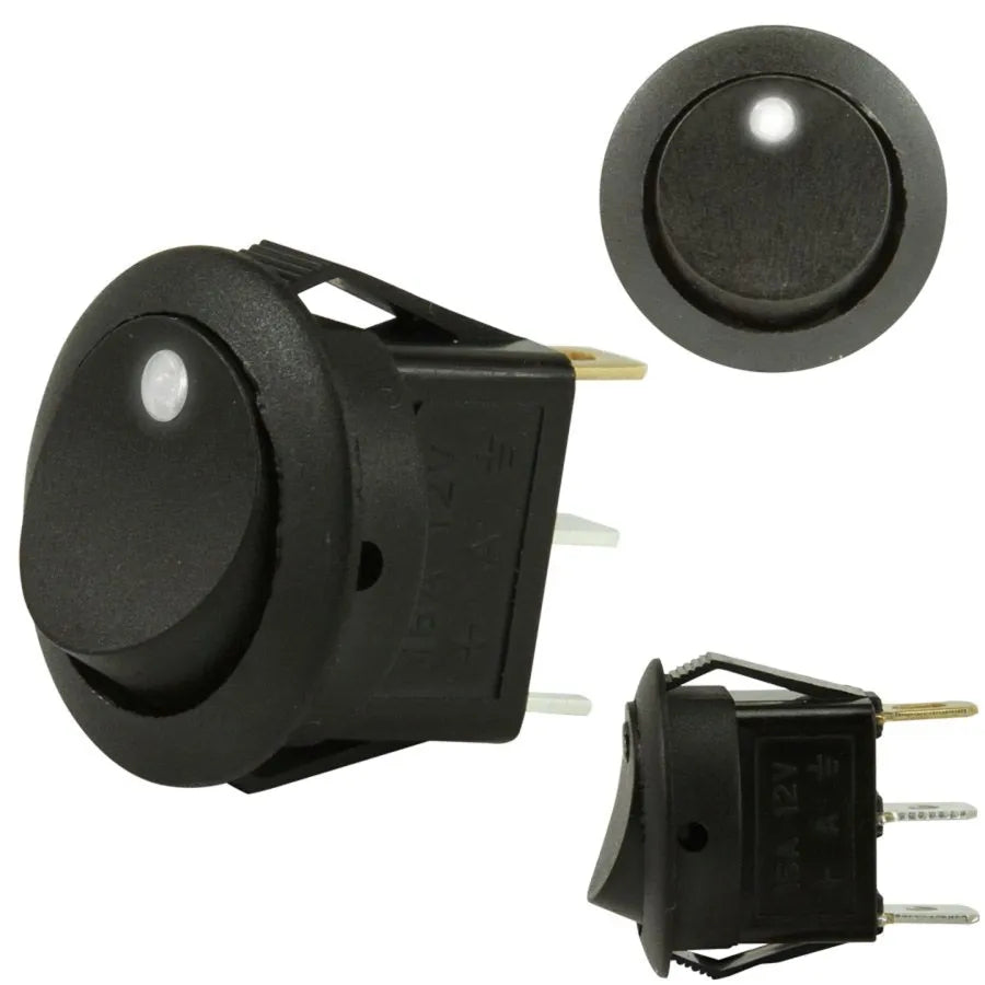 DNA RS16W 12 Volt Off/On Rocker Switch - White LED