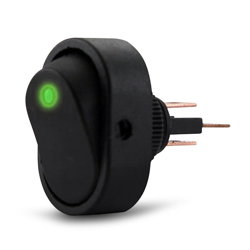 DNA RS30G 12 Volt Off/On Rocker Switch - Green LED