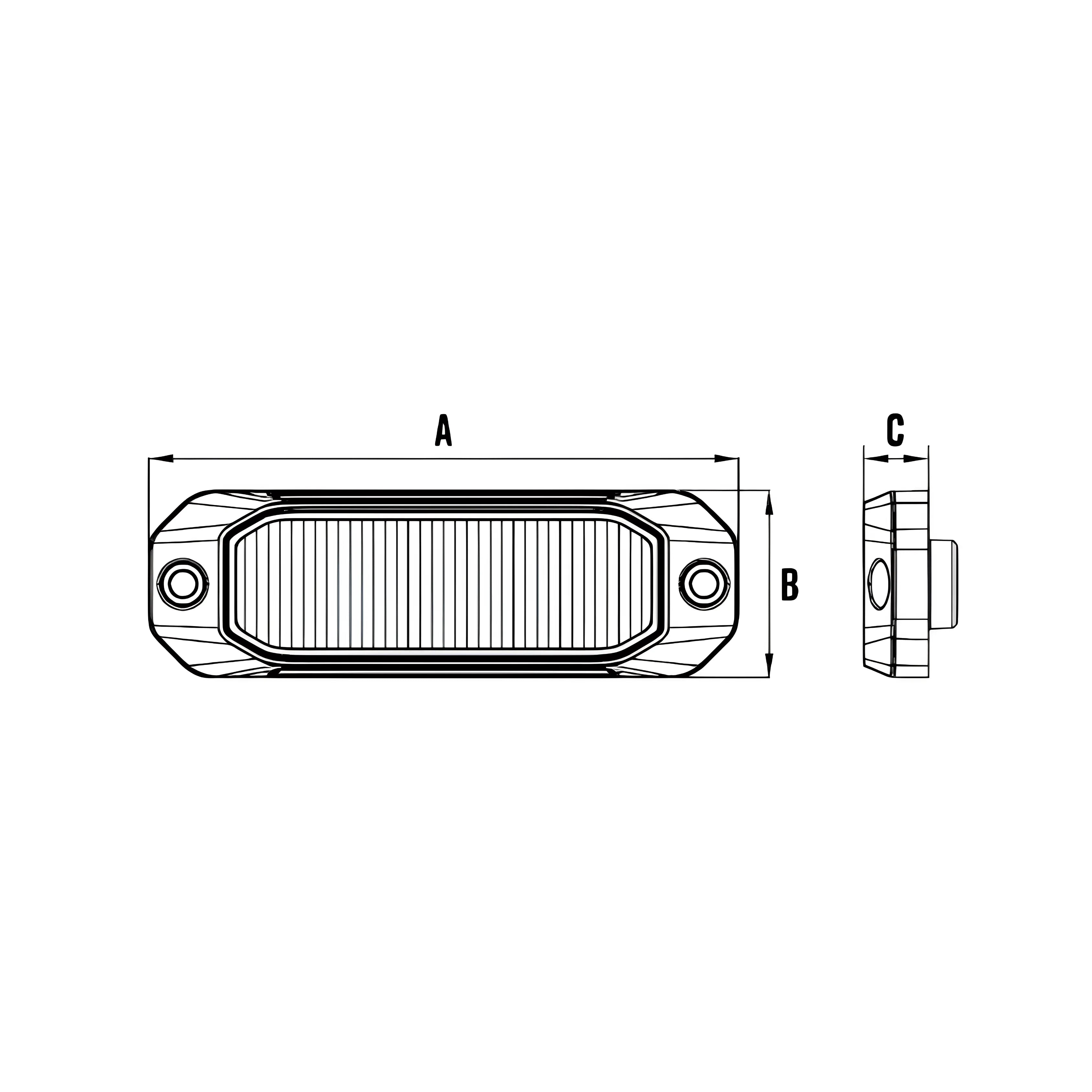 Roadvision RSM0604A LED Strobe Module - 10-30V Rectangle Surface Mount 12W Amber