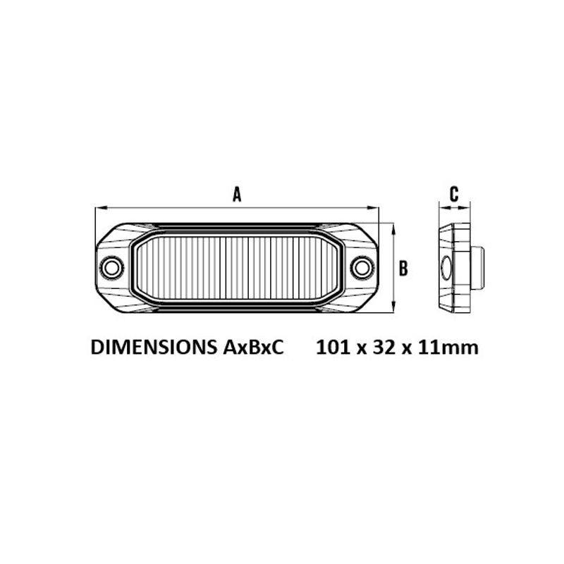 Roadvision RSM0604W LED Strobe Module - 10-30V Rectangle Surface Mount 12W White