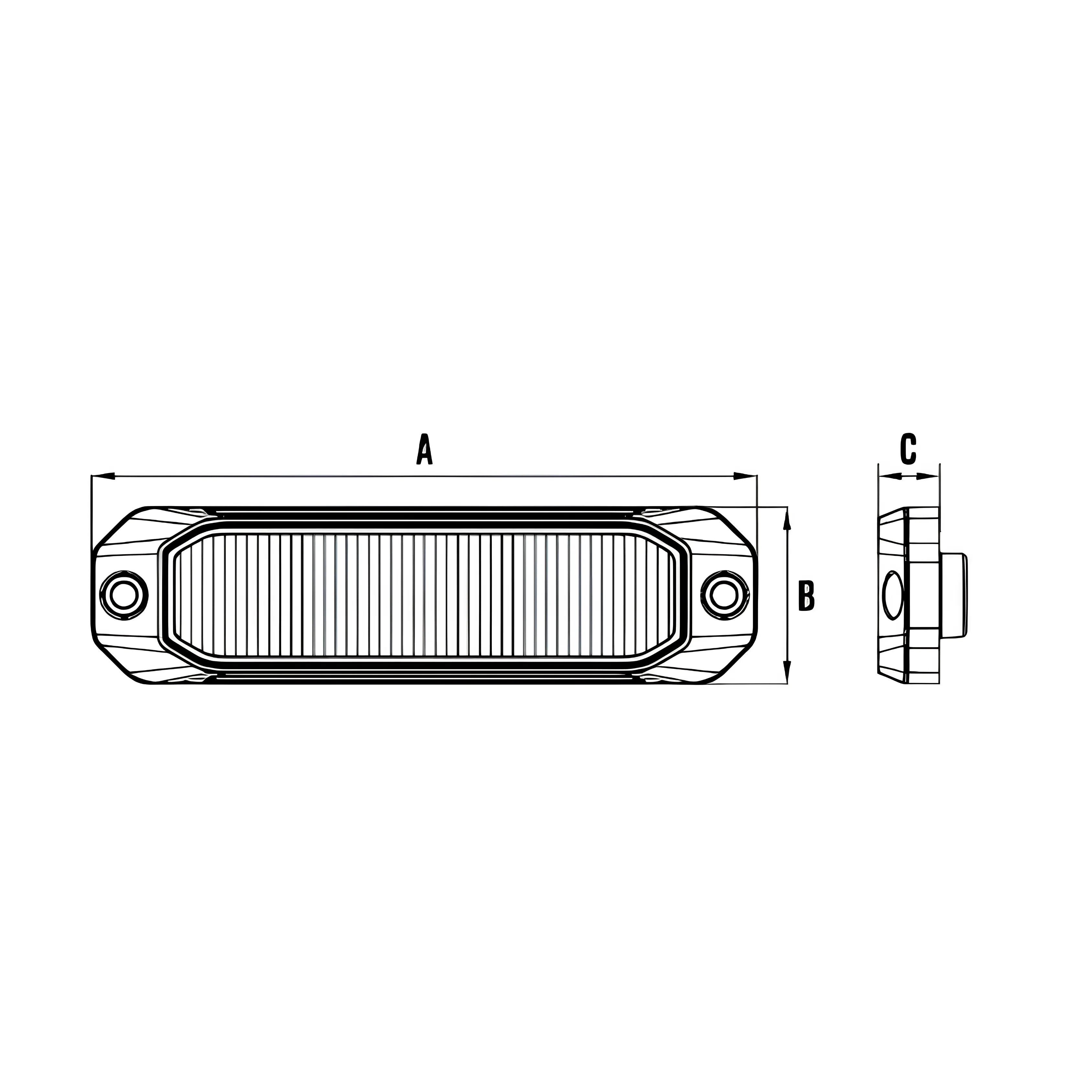Roadvision RSM0606A LED Strobe Module - 10-30V Rectangle Surface Mount 18W Amber
