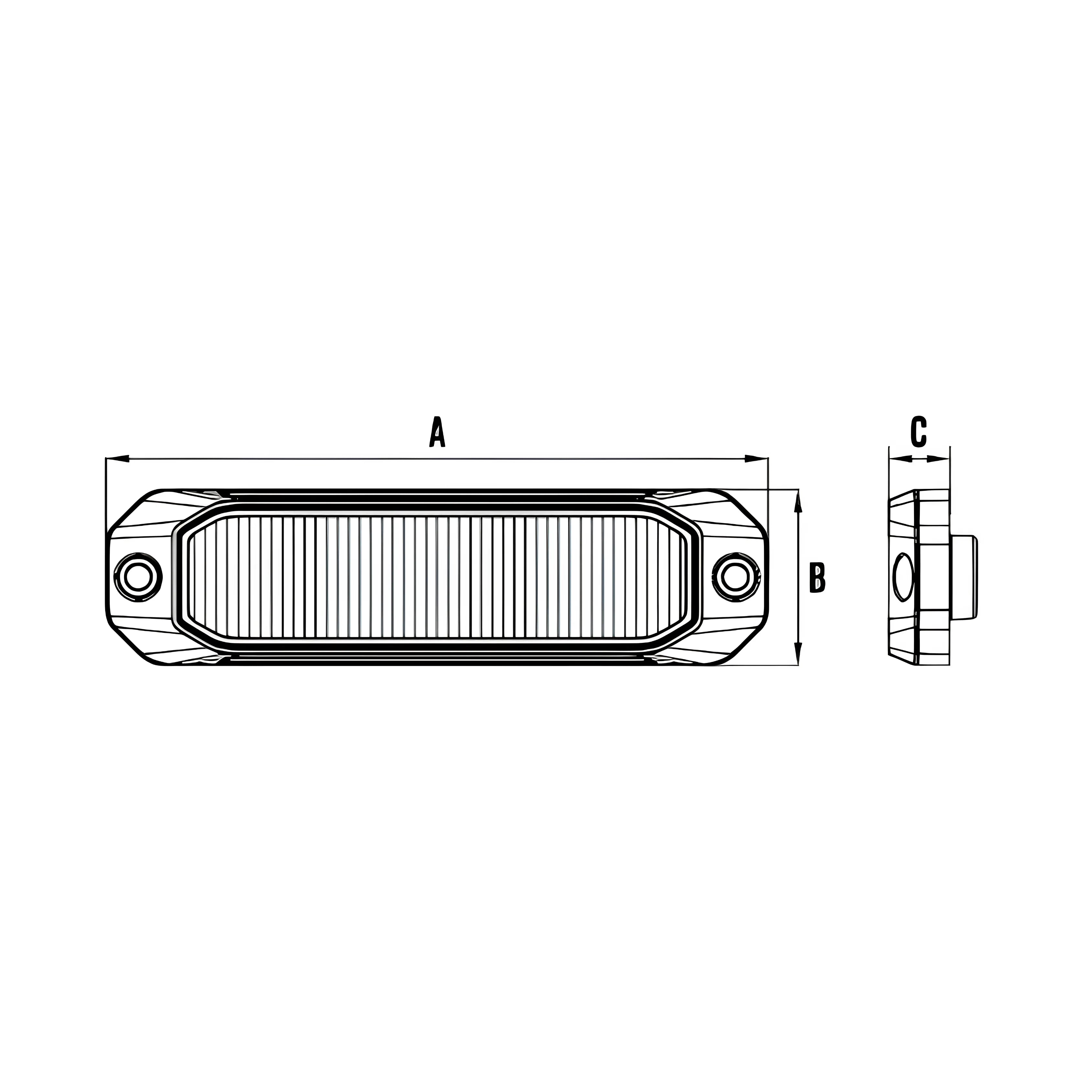 Roadvision RSM0606W LED Strobe Module - 10-30V Rectangle Surface Mount 18W White